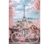 MXJSUA 5D Bicicleta Con Flores Diamond Painting, Diamond Painting Kit Completo, Manualidades Adultos DIY Cristal Pintura De Diamante Para, Painting Para Decoración De Pared Del Hogar 30x40cm