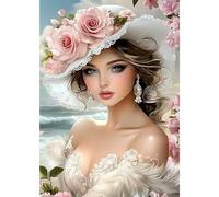 MXJSUA 5D Mujer Hermosa Diamond Painting, Diamond Painting Kit Completo, Manualidades Adultos DIY Cristal Pintura De Diamante Para, Painting Para Decoración De Pared Del Hogar 30x40cm