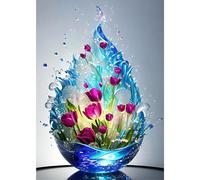 MXJSUA DIY 5D Diamond Painting, Flores Fantasía Diamond Painting Kit Completo, Manualidades Adultos Diamond Painting Para Decoración De Pared Del Hogar 30x40cm