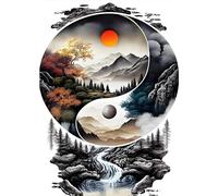 MXJSUA DIY 5D Diamond Painting, Paisaje Tai Chi Sol Luna Diamond Painting Kit Completo, Manualidades Adultos Diamond Painting Para Decoración De Pared Del Hogar 30x40cm