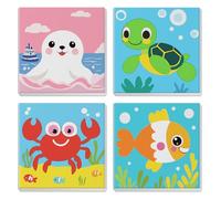 MXJSUA Paquete De 4 Kits De Pintura Por Números Lindos Animales