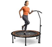 MXL FIT Bounce Pro Bungee Rebounder con Mango de Barra en T, Mini Cama elástica para Interiores Adultos y niños, Rebote silencioso de bajo Impacto, Medio Plegado con Patas de