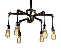 MXLDZHLW Lámparas,Lámpara Luz de Techo Industrial Luz de Vapor Retro Metal Tubo Deua Lámpara Restaurante Luz Bar Dormitorio Sala de Estar Luz 6 Luces