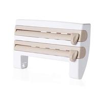 MXLDZHLW Portarrollos de Papel Higiénico, Soporte para Film Transparente de Cocina, Dispensador de Rollos 4 en 1, Estante Multifuncional para Film Transparente de Cocina con Cortador, Estante para Pap