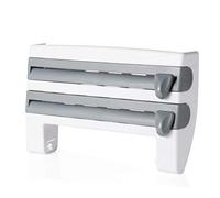 MXLDZHLW Portarrollos, Soporte para Film Transparente de Cocina, Dispensador de Rollos 4 en 1, Estante Multifuncional para Film Transparente de Cocina con Cortador, Estante para Papel de Aluminio, Sop