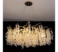 MXLDZHLW Ramos de Árbol Des, Oro Lujo Redondo Colgante Gota de Lluvia Luminaria 8 Luz Borsal Techo Colgante Luz para Comedor Dormitorio Sala de Estar Entrada D80Cm