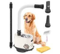 Mxmoonant 2 in 1 Secador de Perro Profesional de pie 2000w + 1000w Velocidad y Temperatura Ajustables Secador de Perro con Manguera elástica y Manguera posicionada secador de Pelo Perros