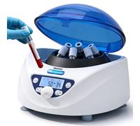 Mxmoonant Máquina centrífuga, laboratorio PRP centrífugas de mesa 300-5000RPM centrífuga eléctrica con pantalla LCD, rotor de 6 x 15 ml para tubos de 15/10/7/5/2/1.5 ml