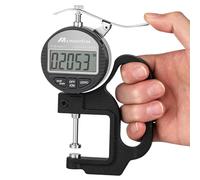 Mxmoonfree Medidor de grosor digital de 0,001 mm/0,00005 pulgadas | 0-25,4 mm/1,0 pulgadas micrómetro electrónico con pantalla LCD, conversión de unidades, caja de almacenamiento, batería adicional