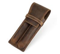 MXMZSRTH Estuche De Cuero Estuche de lápices de Cuero Crazy Horse Vintage, 1 Uds., 2 uds., 3 uds., Estuche de bolígrafo Creativo Personalizado Hecho a Mano for Estudiantes, café(M)