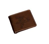 mxn Carteras personalizadas para hombres, cartera de cuero grabada personalizada para papá e hijos, diseño de puño, regalo,aniversario, cartera de regalo del día del padre para hombres