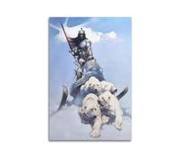 MXNGVU Frank Frazetta - Póster decorativo de samuráis de plata, lienzo decorativo para pared e impresión artística moderna para dormitorio familiar, 40 x 60 cm