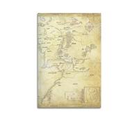 MXNGVU Póster decorativo de mapa de Hobbit de la película, lienzo, póster de pared e imagen artística moderna para decoración de dormitorio familiar, pósteres de 20 x 30 pulgadas (50 x 75 cm)