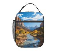 MXPELGHMAD Bolsa de almuerzo aislada para mujer, bolsa de almuerzo del Parque Nacional Zion, bolsa de almuerzo de gran capacidad para picnic