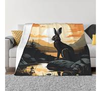 MXPELGHMAD Manta para sofá, acogedora, cálida, mullida, gruesa, suave, con silueta de conejo, para todas las estaciones, manta ligera de franela de forro polar para cama, sofá, dormitorio, sala de