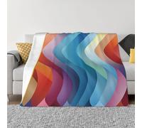 MXPELGHMAD Manta para sofá, acogedora, cálida, mullida, gruesa, suave, manta curva arco iris, manta ligera de franela de forro polar para cama, sofá, dormitorio, sala de estar, 40 x 30 pulgadas