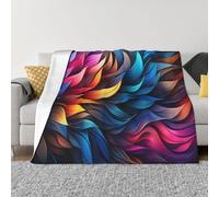 MXPELGHMAD Manta para sofá, acogedora, cálida, mullida, gruesa, suave, manta de hojas de arco iris, manta ligera de franela de forro polar para cama, sofá, dormitorio, sala de estar, 60 x 50 pulgadas