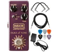 MXR CSP039 Duke of Tone Overdrive Pedal de efectos de guitarra Custom Shop con cable de conexión de fuente de alimentación Tonebird de 9 V, púas, paquete de cable de instrumento