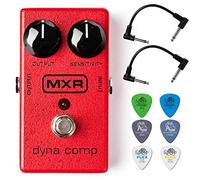 MXR M102 Dyna Comp Pedal de compresor con 2 cables de conexión y 6 púas Dunlop