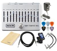 MXR M108S Ecualizador de pedal de efectos de derivación de doble salida Tonebird con fuente de alimentación real, cables, púas, sintonizador cromático, paquete de tela