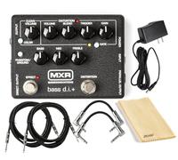 MXR M80 Bass D.I.+ PLUS Pedal de efectos de distorsión de preamplificador de guitarra con puerta de ruido y salida XLR con Tonebird Patch, cable de instrumento, paquete de fuente de alimentación de 9