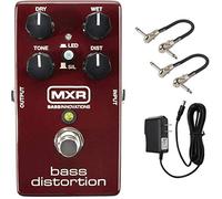 MXR M85 - Pedal de distorsión de graves con 2 cables de conexión MXR y fuente de alimentación de 9 V
