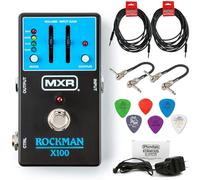 MXR Rockman MX100 - Procesador de tono analógico - Paquete con 2 cables de instrumento, 2 cables de conexión MXR y 6 púas Dunlop