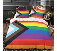 MXRMXR 3 Piezas Microfibra Suave Rainbow Flag Funda de Edredón Impresión 3D Funda Almohada Transpirable Pride Symbol Juego Fundas Edredón for Adultos King（220x240cm）