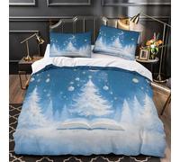 MXRMXR Juego 3 Piezas Microfibra de poliéster Invierno Wonderland Funda Edredon Estampado 3D Fundas Almohada Antibacteriana Magical Christmas Funda de Edredón for niños y niñas King（220x240cm）