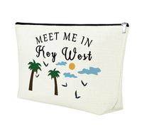 Mxrymvu Key West - Bolsa de maquillaje para mujer, con temática de Key West, bolsa de cosméticos de viaje, ideas de regalo, Key West, regalo de vacaciones, bolsa de viaje con cremallera, regalo de
