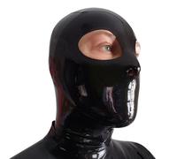 MXRYSQY Hecha a Mano Látex Cabeza Cubrir Cremallera Trasera para Adultos Capucha de Goma Unisex Disfraces Cosplay Fiesta(Size:m)