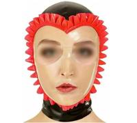 MXRYSQY Hecha a Mano Máscara de Goma Capucha de Látex Adultos para Hombres y Mujeres Cremallera Trasera para Fiestas Cosplay(Size:M)