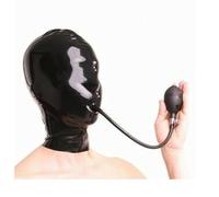 MXRYSQY Látex Cabeza Cubrir con Inflable Boca Enchufe Látex máscara de Cabeza Capucha de Goma para Cosplay Fiesta Ropa de Club(Size:s)