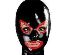 MXRYSQY Látex Natural Cabeza Cubrir con Funda de Goma Cremallera Trasera Adecuada para Fiestas de Cosplay Club de desgaste(Size:m)