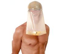 MXRYSQY Látex Natural Cabeza Cubrir con Funda Transparente para Pisotones de Broma Elástica Transpirable Cosplay Fiesta Ropa de Club(Size:m)