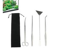 Mxshc Herramientas para Plantas De Acuario - Pinzas De Limpieza Antióxido | Espátula para Algas De Acuario,Recortar, Mantener Y Detallar Acuarios De Agua Dulce Y Salada, para Oficina Y Hogar