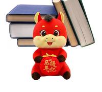 Mxshc Juguete Chino del Caballo del Año - Muñeco Mascota De Peluche Chino 2026 | Animal De Peluche Souvenir De Buena Suerte,para Decoración De Interior De Coche, Oficina, Hogar, Escuela, Estantería Y