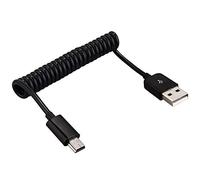 MXTECHNIC - Cable de expansión USB 2.0 (4 pulgadas, espiral estándar, flexible), extensión activa USB 2.0 tipo A macho a Mini B macho
