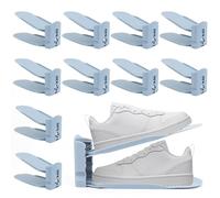 MXTIMWAN 10 Piezas Organizadores Ajustables de Zapatos, Soporte de Calzado de Altura Ajustable, Material PP, Zapatero Simple para Apilar los Zapatos, Ahorra Espacio