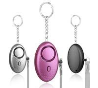 MXTIMWAN 3 Piezas Alarma de Bolsillo, Llavero Mujer con Luz LED, 140dB Llavero de Seguridad para Autodefensa - Chatter para Mujeres, Mayores, Estudiantes Autodefensa Protección Asegurada