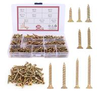 MXTIMWAN 360 piezas Tornillos Autorroscantes para Madera, Tornillos de Hormigón Chapados Zinc Avellanados Cabeza Plana Cruzada, para Bisagras, Reparaciones, Proyectos de Bricolaje