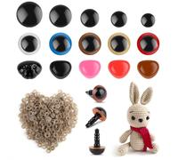 MXTIMWAN 5-12 mm 753 Piezas Ojos de Seguridad para Animales de Ganchillo, Ojos y Nariz de Plástico Amigurumi con Arandelas, Coloridos Ojos Amigurumi de Plástico para Manualidades, Muñecas