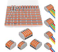 MXTIMWAN 80 Piezas Bornes de Conexion Electrica, Conectores Eléctricos Rapidos con Palanca, Conectores de Bloque de Terminal de Cable para 0,2-4mm² Cables