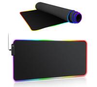 MXTIMWAN Alfombrilla Ratón RGB Alfombrilla Gaming XXL Mousepad Alfombra Gaming 800x300mm Tapete de Juego Extra Grande, 14 Modos Iluminación, 7 Colores LED para Jugadores PC, Entrada USB Adicional