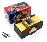 MXTIMWAN Barajador de Cartas Automático, 2 Barajas Máquina Barajadora Eléctrica de Cartas de Póquer, Repartidor de Cartas Automático Giratorio para UNO, Blackjack, Texas Holdem, Juego de Cartas