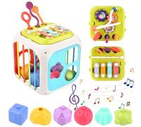 MXTIMWAN Juguetes Niños 1 2 Año, Juguetes Montessori Bebes 6-18 Meses, 7 in 1 Montessori Sensoriales Educativos Juguete Clasificador de Formas para Niños y Niñas 1 2 3 Años, Regalo Juguetes