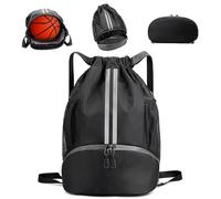 MXTIMWAN Mochila de Cuerdas Impermeable - Gran Capacidad Deportiva para Playa, Gimnasio, Hombre - Unisex, Negro