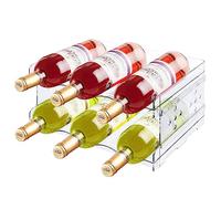 MXTIMWAN Organizador de Botellas, 2 Unidades Botelleros Apilables, Botellero para vinos con Capacidad para 6 Botellas, Almacenamiento Botellas, Porta Botellas Nevera, Botellero Encimera