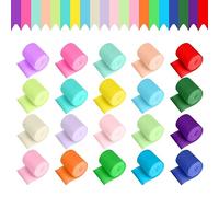 MXTIMWAN Papel Crepé Colores, 20 Rollos Crepé Artesanía, Cintas Papel Crepés para Decoración, Serpentinas Papels Pinocho Papels Crepes para Todo Tipo de Fiestas, Bodas (4.5cm*10m)