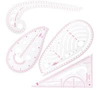 MXTIMWAN Reglas de Costura Patronaje,4 Piezas Reglas de Patronaje,Costura DIY Juego de Reglas,Métricas de Plástico de Curva,Herramientas de Costura y de Medida en Forma de Curva